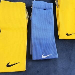 Nike Blue and Yellow Mid Calf Men's Large Grip Socks